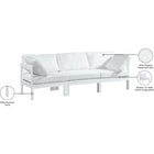 Meridian Furniture Nizuc Outdoor Patio White Aluminum Modular Sofa S90A - Outdoor Furniture