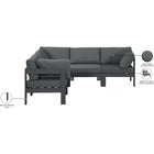 Meridian Furniture Nizuc Outdoor Patio Aluminum Modular Sectional 5A - Outdoor Furniture