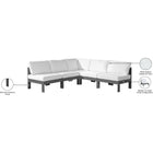 Meridian Furniture Nizuc Outdoor Patio Aluminum Modular Sectional 5A - Outdoor Furniture