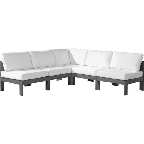 Meridian Furniture Nizuc Outdoor Patio Aluminum Modular Sectional 5A - Outdoor Furniture