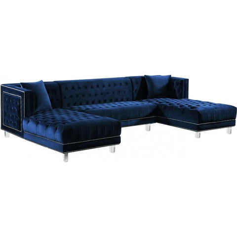 Meridian Furniture Moda Velvet 3pc. Sectional Sofa - Sofas