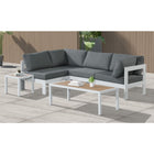 Meridian Furniture Nizuc Outdoor Patio White Aluminum Modular Sectional 4C - Outdoor Furniture