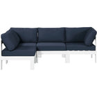 Meridian Furniture Nizuc Outdoor Patio White Aluminum Modular Sectional 4C - Outdoor Furniture