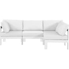 Meridian Furniture Nizuc Outdoor Patio White Aluminum Modular Sectional 4C - Outdoor Furniture