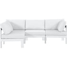 Meridian Furniture Nizuc Outdoor Patio White Aluminum Modular Sectional 4C - White - Outdoor Furniture
