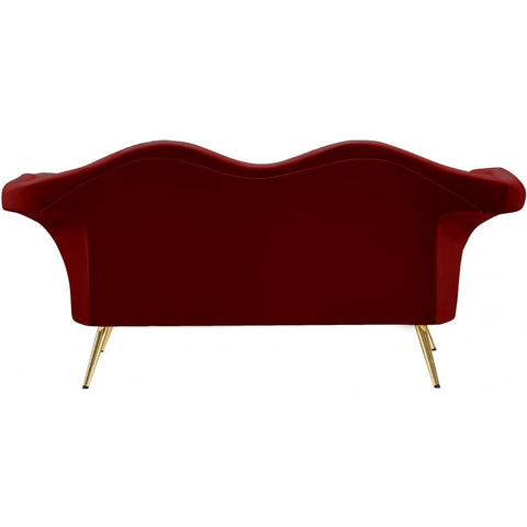 Meridian Furniture Lips Velvet Loveseat - Red - Loveseats