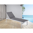 Meridian Furniture Santorini Outdoor Patio Chaise Lounge Chair - White Frame - Outdoor Furniture