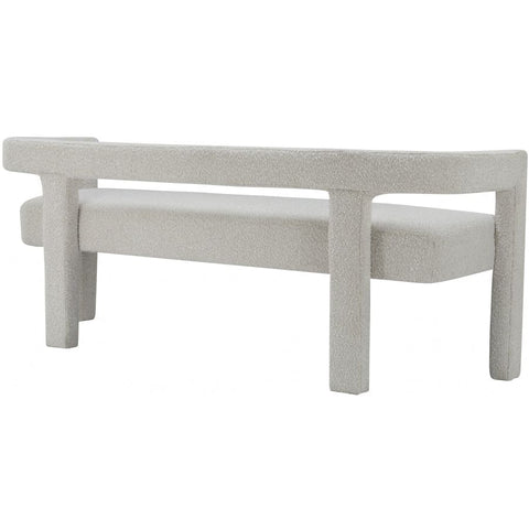 Meridian Furniture Athena Boucle Fabric Bench - Cream - Benches