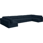 Meridian Furniture Beckham Linen Polyester Modular Sectional 7B - Navy - Sofas