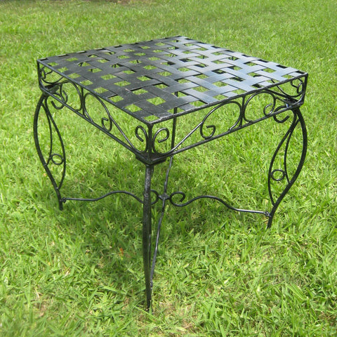 International Caravan Mandalay Iron Square Side Table - Outdoor Furniture