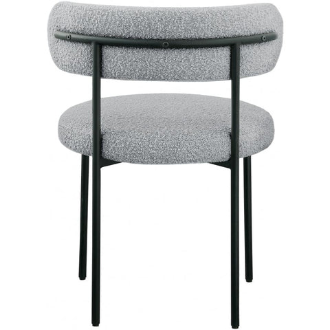 Meridian Furniture Beacon Boucle Fabric Dining Chair - Grey - Dining Chairs