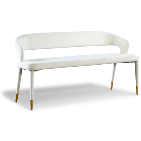 Meridian Furniture Destiny Velvet Bench - Cream - Benches