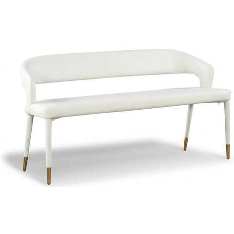 Meridian Furniture Destiny Faux Leather Bench - White - Benches