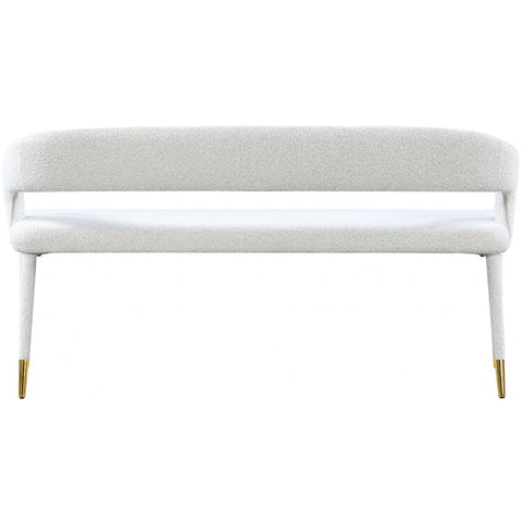 Meridian Furniture Destiny Boucle Fabric Bench - Cream - Benches