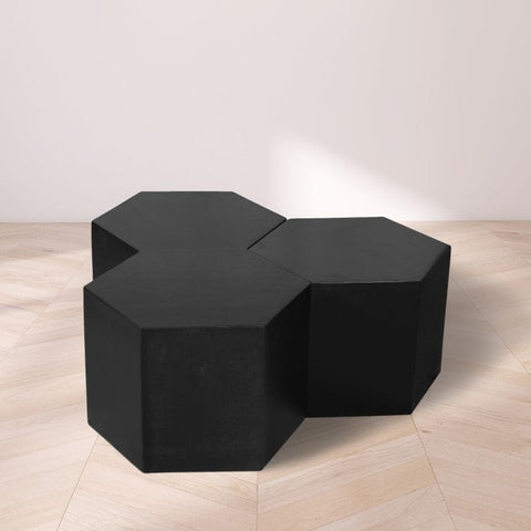 Meridian Furniture Eternal Modular 3 Piece Coffee Table - Black - Coffee Tables