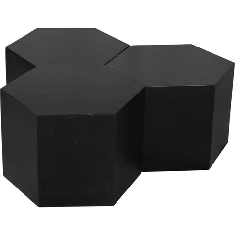 Meridian Furniture Eternal Modular 3 Piece Coffee Table - Black - Coffee Tables