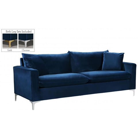 Meridian Furniture Naomi Velvet Sofa - Navy - Sofas