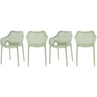 Meridian Furniture Mykonos Outdoor Patio Arm Dining Chair - Mint - Outdoor Furniture