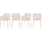 Meridian Furniture Mykonos Outdoor Patio Arm Dining Chair - Pink - Outdoor Furniture