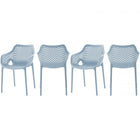 Meridian Furniture Mykonos Outdoor Patio Arm Dining Chair - Sky Blue - Outdoor Furniture