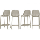 Meridian Furniture Mykonos Outdoor Patio Stools - Beige - Outdoor Furniture