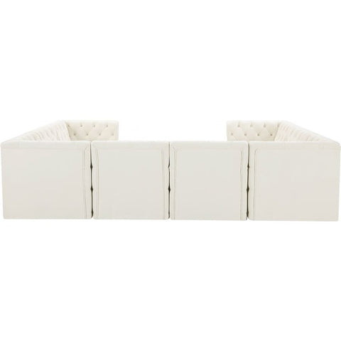 Meridian Furniture Tuft Velvet Modular Sectional 8A - Cream - Sofas