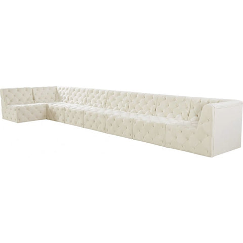 Meridian Furniture Tuft Velvet Modular Sectional 8C - Cream - Sofas