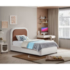 Meridian Furniture Blake Two Tone Faux Leather and Linen Textured Fabric Bed - Twin - Bedroom Beds