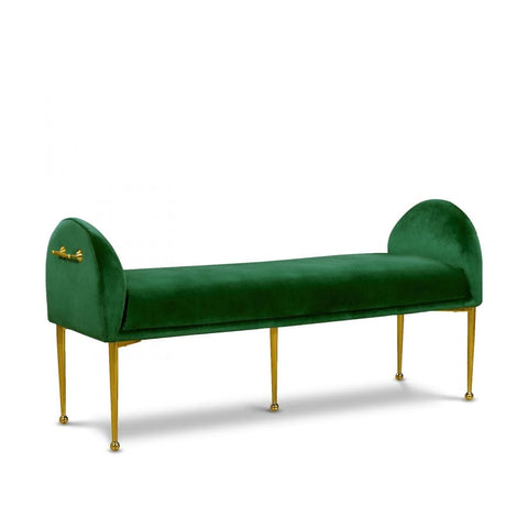 Meridian Furniture Owen Velvet Bench - Green - Benches