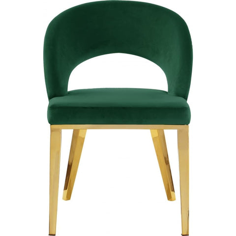 Meridian Furniture Roberto Velvet Dining Chair-Set of 2 - Green - Dining Chairs