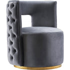 Meridian Furniture Theo Velvet Accent Chair - Grey - Chairs