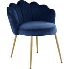 Meridian Furniture Claire Velvet Accent Chair / Dining Chair-Set of 2 - Navy - Chairs