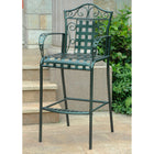 International Caravan Set of 2 Mandalay Iron Bar Height Chair - Verdi Green - Outdoor Furniture
