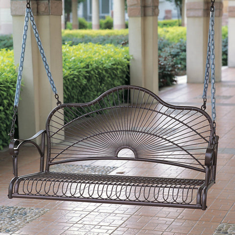 International Caravan Sun Ray Iron Swing - Outdoor Furniture