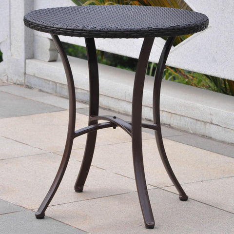 International Caravan Barcelona Resin Wicker/Aluminum 28 Round Table - Honey - Outdoor Furniture