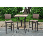 International Caravan Barcelona Set of Three Resin Wicker/Aluminum Bar Bistro Set - Antique Brown - Outdoor Furniture