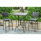 International Caravan Barcelona Set of Three Resin Wicker/Aluminum Bar Bistro Set - Black Antique - Outdoor Furniture