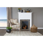 Baxton Studio Charlemagne Traditional French Accent ChairOak (Brown Stripe) - Living Room Furniture