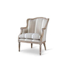 Baxton Studio Charlemagne Traditional French Accent ChairOak (Brown Stripe) - Living Room Furniture