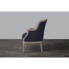 Baxton Studio Charlemagne Traditional French Black and Grey Striped Accent Chair - Living Room Furniture