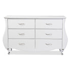 Baxton Studio Enzo Modern and Contemporary White Faux Leather 6-Drawer Dresser - Bedroom Furniture