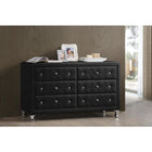 Baxton Studio Luminescence Black Faux Leather Upholstered Dresser - Bedroom Furniture