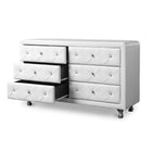 Baxton Studio Luminescence White Faux Leather Upholstered Dresser - Bedroom Furniture