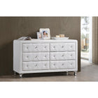 Baxton Studio Luminescence White Faux Leather Upholstered Dresser - Bedroom Furniture