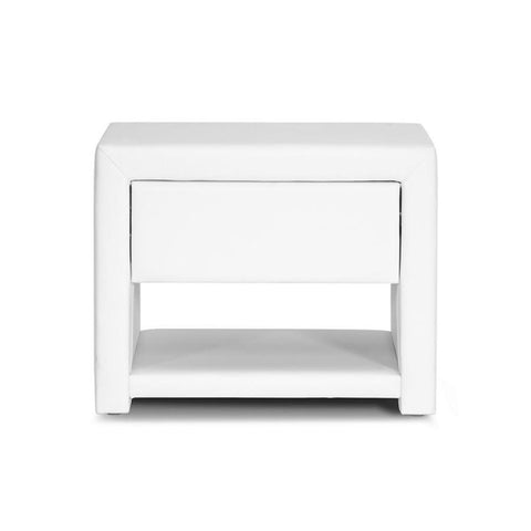 Baxton Studio Massey White Upholstered Modern Nightstand - Bedroom Furniture