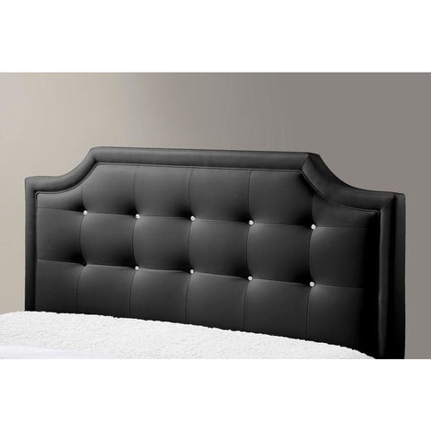 Baxton Studio Carlotta Black Modern Bed with Upholstered Headboard - King Size - Bedroom Furniture