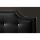 Baxton Studio Carlotta Black Modern Bed with Upholstered Headboard - Queen Size - Bedroom Furniture
