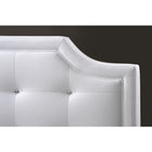 Baxton Studio Carlotta White Modern Bed with Upholstered Headboard - King Size - Bedroom Furniture