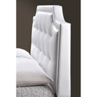 Baxton Studio Carlotta White Modern Bed with Upholstered Headboard - King Size - Bedroom Furniture