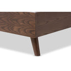 Baxton Studio Alinia Mid-century Retro Modern Grey Fabric Upholstered Walnut Wood Full Size Platform Bed - Bedroom Furniture